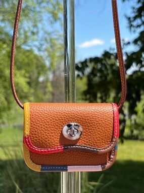 Coachtopia Wavy Wallet Brown Multi-Color Crossbody Like New CL765